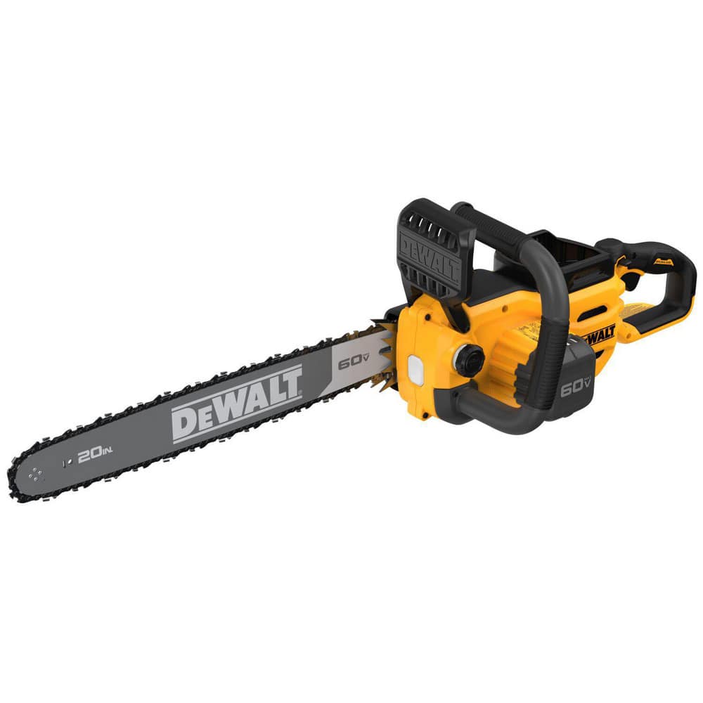 Chainsaws; Type of Power: Battery; Voltage: 60 V; Bar Length: 20 in; Chain Oil Dispenser Type: Automatic; Includes: (1) Tensioning Tool; (1) Rugged Carrying Case; (1) Sharpening File; (1) Bar Sheath; (1) DCCS677 Chainsaw; Number of Batteries Included: 0;