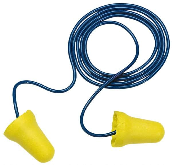 3M - Disposable, Corded, 28 dB, Taper Flare Earplugs - Yellow, 200 Pairs - Caliber Tooling