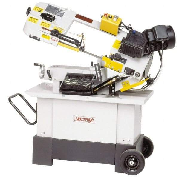 Vectrax - 7 x 10-1/2" Manual Combo Horizontal & Vertical Bandsaw - 1 Phase, 45° Vise Angle of Rotation, 1 hp, 240 Volts, Geared Head Drive - Caliber Tooling