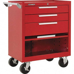 Kennedy - 3 Drawer 1,400 Lb Capacity Steel Tool Roller Cabinet - 27" Wide x 35" High x 18" Deep, Red - Caliber Tooling