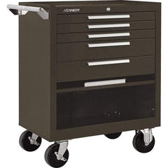 Kennedy - 5 Drawer 1,400 Lb Capacity Steel Tool Roller Cabinet - 27" Wide x 35" High x 18" Deep, Brown - Caliber Tooling