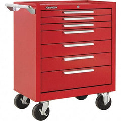 Kennedy - 7 Drawer 1,400 Lb Capacity Steel Tool Roller Cabinet - 27" Wide x 35" High x 18" Deep, Red - Caliber Tooling