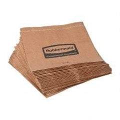 Rubbermaid - Brown, Waxed Kraft Paper, Wax-Lined Hazardous Waste Paper Bag - 3-3/4" Wide x 9 7/8" High - Caliber Tooling