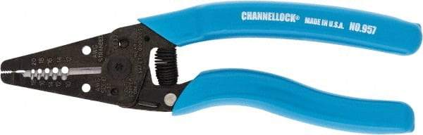 Channellock - 6-1/4" OAL, 20-10 AWG Capacity, Wire Stripper & Cutter - Plastic Cushion Handle - Caliber Tooling