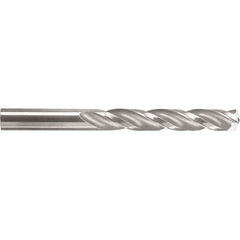 SGS - Letter F 150° Solid Carbide Jobber Drill - TiN Finish, Right Hand Cut, Spiral Flute, Straight Shank, 3-1/4" OAL, Standard Point - Caliber Tooling