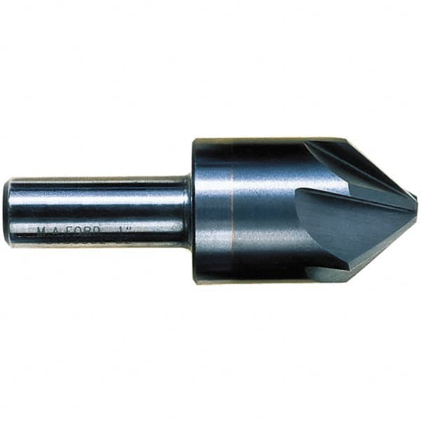 M.A. Ford - 1/2" Head Diam, 3/8" Shank Diam, 6 Flute 82° Solid Carbide Countersink - 2-1/8" OAL - Caliber Tooling