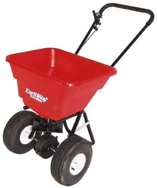 Made in USA - 80 Lb Polyethylene Walk Behind Broadcast Landscape Spreader - 10" Pneumatic Wheels - Caliber Tooling