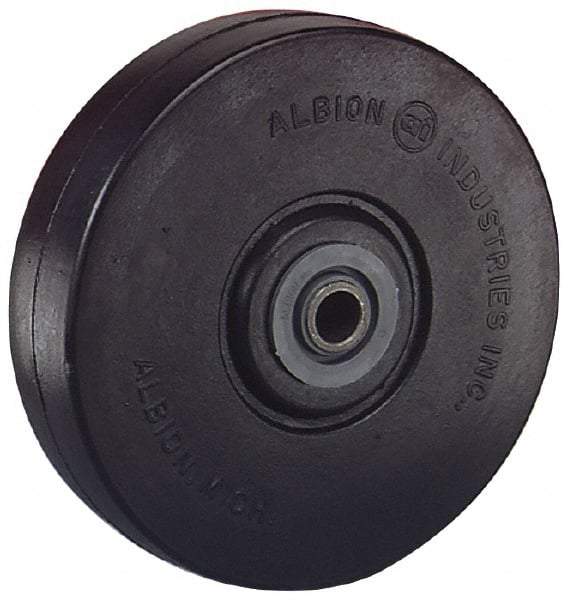 Albion - 3 Inch Diameter x 1-1/4 Inch Wide, Solid Rubber Caster Wheel - 125 Lb. Capacity, 1-15/32 Inch Hub Length, 3/8 Inch Axle Diameter, Sleeve Bearing - Caliber Tooling