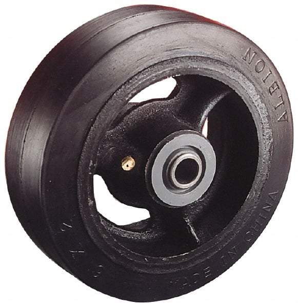 Albion - 5 Inch Diameter x 1-1/2 Inch Wide, Solid Rubber Caster Wheel - 300 Lb. Capacity, 1-7/8 Inch Hub Length, 1/2 Inch Axle Diameter, Roller Bearing - Caliber Tooling