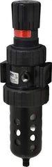 Parker - 1/2" NPT Port Standard 1 Piece Filter/Regulator FRL Unit - Polycarbonate Bowl, 90 SCFM, 150 Max psi, 11.76" High, Manual Drain - Caliber Tooling