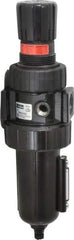 Parker - 3/4" NPT Port Standard 1 Piece Filter/Regulator FRL Unit - Metal Bowl, 90 SCFM, 250 Max psi, 11.76" High, Manual Drain - Caliber Tooling