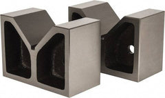 Value Collection - 4-1/2" Max Capacity, 90° Angle, Cast Iron V-Block - 8" Long x 4" Wide x 5-1/2" High, Sold as Matched Pair - Caliber Tooling