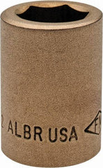 Ampco - 21/32", 1/2" Drive, Standard Hand Socket - 6 Points, 1-7/16" OAL, Aluminum Bronze - Caliber Tooling