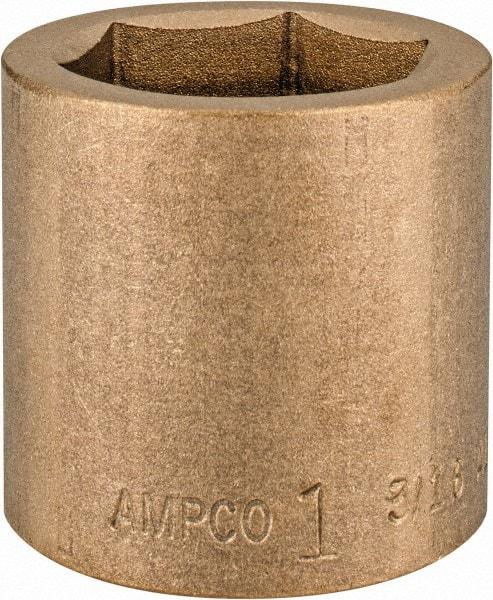 Ampco - 1-3/16", 1/2" Drive, Standard Hand Socket - 6 Points, 1-5/8" OAL, Aluminum Bronze - Caliber Tooling