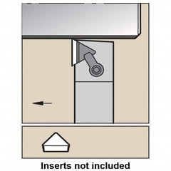 Kennametal - CTAP, Right Hand Cut, 3° Lead Angle, 5/8" Shank Height x 5/8" Shank Width, Positive Rake Indexable Turning Toolholder - 4-1/2" OAL, TP..22. Insert Compatibility, Series Kendex - Caliber Tooling