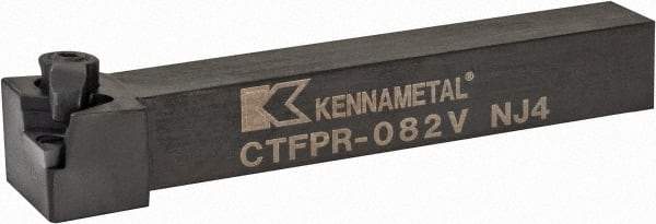 Kennametal - CTFP, Right Hand Cut, 0° Lead Angle, 1/2" Shank Height x 1/2" Shank Width, Positive Rake Indexable Turning Toolholder - 3-1/2" OAL, TP..22. Insert Compatibility, Series Kendex - Caliber Tooling