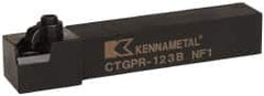 Kennametal - CTGP, Right Hand Cut, 0° Lead Angle, 3/4" Shank Height x 3/4" Shank Width, Positive Rake Indexable Turning Toolholder - 4-1/2" OAL, TN..32. Insert Compatibility, Series Kendex - Caliber Tooling