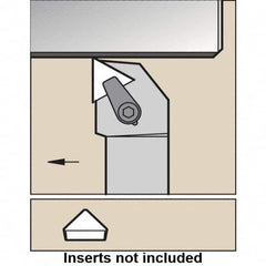 Kennametal - CTGP, Right Hand Cut, 5° Lead Angle, 16mm Shank Height x 16mm Shank Width, Neutral Rake Indexable Turning Toolholder - 100mm OAL, TP.. Insert Compatibility, Series Kendex - Caliber Tooling