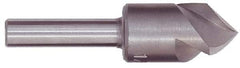 M.A. Ford - 2" Head Diam, 3/4" Shank Diam, 3 Flute 60° High Speed Steel Countersink - Bright Finish, 4-1/4" OAL, 0.6" Nose Diam, Single End, Straight Shank, Right Hand Cut - Caliber Tooling