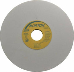 Norton - 8" Diam x 1-1/4" Hole x 1/4" Thick, J Hardness, 80 Grit Surface Grinding Wheel - Aluminum Oxide, Type 1, Medium Grade, 3,600 Max RPM, Vitrified Bond, No Recess - Caliber Tooling