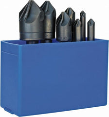 M.A. Ford - 7 Piece, 1/4 to 1" Head Diam, 82° Included Angle, Single End Countersink Set - Caliber Tooling