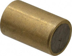 Mag-Mate - 5/16" Diam x 1/2" High, 0.18 Lb Average & 0.35 Lb Max Pull Force, Brass Alnico Shielded Magnet - 800°F Max Operating Temp, 0.032" Wall Thickness - Caliber Tooling