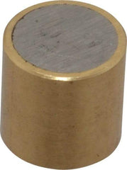 Mag-Mate - 3/8" Diam x 3/8" High, 0.1 Lb Average & 0.2 Lb Max Pull Force, Brass Alnico Shielded Magnet - 800°F Max Operating Temp, 0.032" Wall Thickness - Caliber Tooling