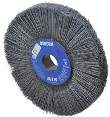 Osborn - 8" OD, 1-1/4" Arbor Hole, Crimped Nylon Wheel Brush - 1" Face Width, 2-1/4" Trim Length, 0.022" Filament Diam, 3,600 RPM - Caliber Tooling