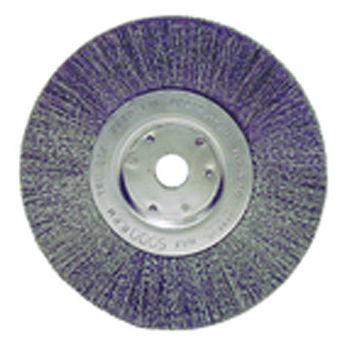 ‎6″ Diameter-1/2″-5/8″ Arbor Hole - Crimped Steel Wire Straight Wheel - Caliber Tooling