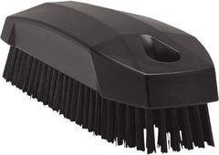 Vikan - 0.7" Bristle Length, Polyester Scrub Brush - 1-1/2" Wide Head, 4-1/2" OAL, Black, Polypropylene Block - Caliber Tooling