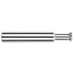 Harvey Tool - 1/2° 1/2" Cut Diam, 0.163" Cut Width, 1/2" Shank, Solid Carbide Double-Angle Cutter - Exact Industrial Supply