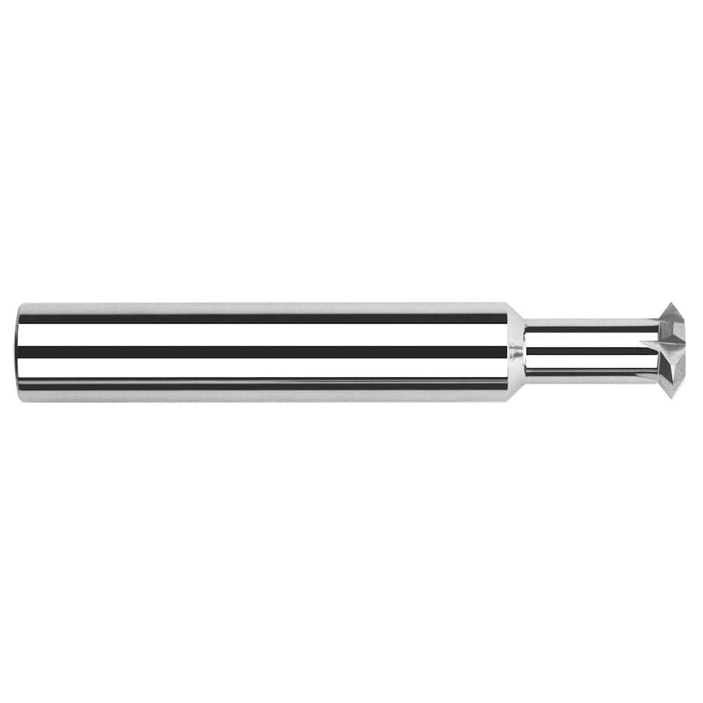 Harvey Tool - 3/16° 3/16" Cut Diam, 0.044" Cut Width, 3/16" Shank, Solid Carbide Double-Angle Cutter - Exact Industrial Supply