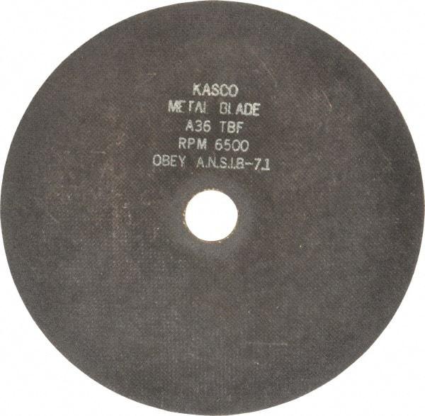 Made in USA - 10" 36 Grit Aluminum Oxide Cutoff Wheel - 3/32" Thick, 1-1/4" Arbor, 6,500 Max RPM, Use with Chop Saws - Caliber Tooling