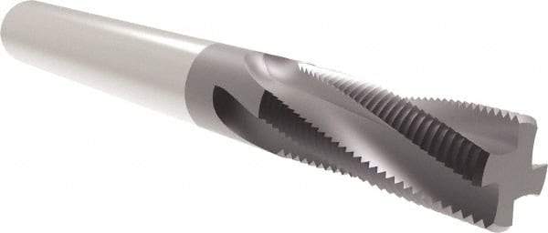 Allied Machine and Engineering - 1/2-28 UN, 0.37" Cutting Diam, 6 Flute, Solid Carbide Helical Flute Thread Mill - Internal/External Thread, 1" LOC, 3-1/2" OAL, 3/8" Shank Diam - Exact Industrial Supply