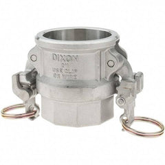 Dixon Valve & Coupling - 2" Stainless Steel Cam & Groove Suction & Discharge Hose Female Coupler Female NPT Thread - Part D, 2" EZ Boss-Lock Thread, 250 Max psi - Caliber Tooling