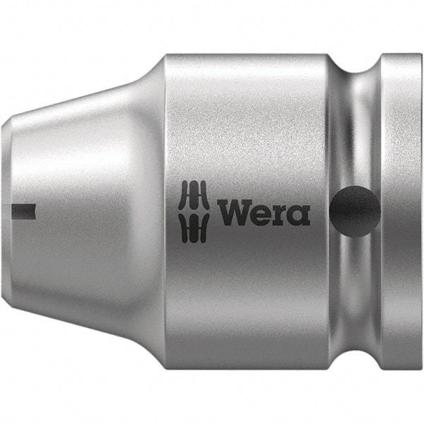 Wera - Socket Adapters & Universal Joints Type: Square-Drive to Hex Bit Adapter Female Size: 1/2 Socket Drive to 1/4 Hex - Caliber Tooling