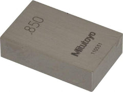 Mitutoyo - 0.85" Rectangular Steel Gage Block - Accuracy Grade AS-1, Includes Certificate of Inspection - Caliber Tooling