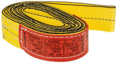 Lift-All - 6' Long x 2" Wide, 4,800 Lb Vertical Capacity, 2 Ply, Nylon Web Sling - 3,800 Lb Choker Capacity, Yellow - Caliber Tooling