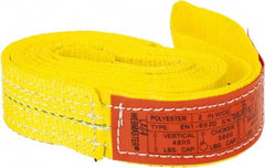 Lift-All - 8' Long x 2" Wide, 4,800 Lb Vertical Capacity, 1 Ply, Nylon Web Sling - 3,800 Lb Choker Capacity, Yellow - Caliber Tooling