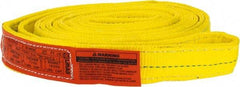 Lift-All - 10' Long x 2" Wide, 9,600 Lb Vertical Capacity, 2 Ply, Nylon Web Sling - 7,700 Lb Choker Capacity, Yellow - Caliber Tooling