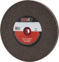 Camel Grinding Wheels - 36 Grit Aluminum Oxide Bench & Pedestal Grinding Wheel - 10" Diam x 1-1/4" Hole x 1" Thick, 2483 Max RPM, O Hardness, Very Coarse Grade , Vitrified Bond - Caliber Tooling