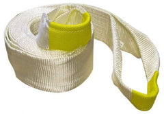 Erickson Manufacturing - 30' Long x 6" Wide, 55,000 Lb Basket Capacity, Polyester Web Sling - White, with Loop Ends - Caliber Tooling