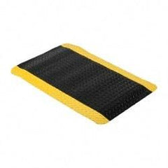 Wearwell - 3' Long x 2' Wide, Dry Environment, Anti-Fatigue Matting - Black with Yellow Borders, Vinyl with Nitrile Blend Base, Beveled on 4 Sides - Caliber Tooling