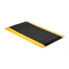 Wearwell - 5' Long x 3' Wide, Dry Environment, Anti-Fatigue Matting - Black with Yellow Borders, Vinyl with Nitrile Blend Base, Beveled on 4 Sides - Caliber Tooling