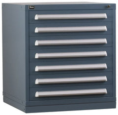 Vidmar - 5 Drawer, Preconfigured Modular Storage Cabinet - Steel, 30" Wide x 27-3/4" Deep x 33" High, Light Blue - Caliber Tooling