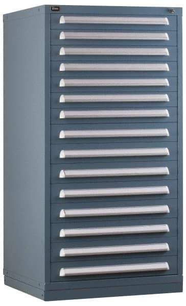 Vidmar - 10 Drawer, Preconfigured Modular Storage Cabinet - Steel, 30" Wide x 27-3/4" Deep x 59" High, Light Blue - Caliber Tooling