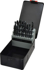 Interstate - 118° Point, Oxide Finish, High Speed Steel Jobber Length Drill Bit Set - Exact Industrial Supply