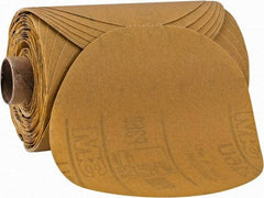 3M - 5" Diam, 360 Grit Aluminum Oxide Adhesive PSA Disc - Extra Fine Grade, Gold, A Weighted Backing, Flexible, Use with Random Orbital Sanders - Caliber Tooling