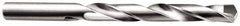 Made in USA - 45/64" 135° Carbide-Tipped Jobber Drill - Bright Finish, Right Hand Cut, Spiral Flute, Straight Shank, 7-5/8" OAL, Split Point - Caliber Tooling