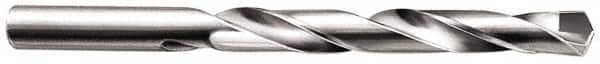 Made in USA - 11/16" 135° Carbide-Tipped Jobber Drill - Bright Finish, Right Hand Cut, Spiral Flute, Straight Shank, 7-5/8" OAL, Split Point - Caliber Tooling